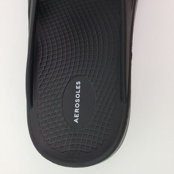 Aerosoles Mens Sz 8 Womens Sz 10 Black Slip On Recovery Thong Flip Flop Sandals - Picture 9 of 10